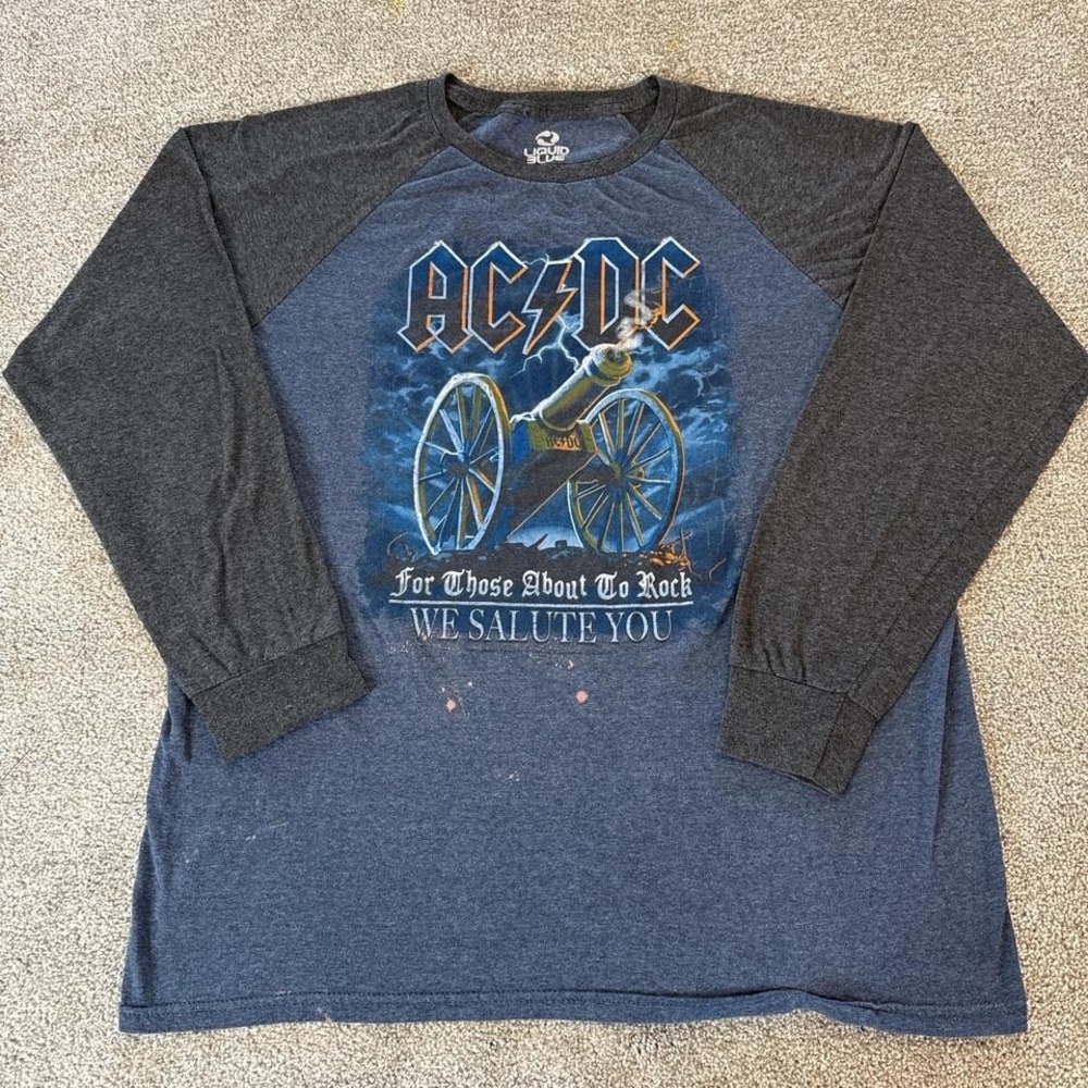 Liquid Blue AC/DC Long Sleeve T-Shirt Men's "For Those About to Rock" Band Tee